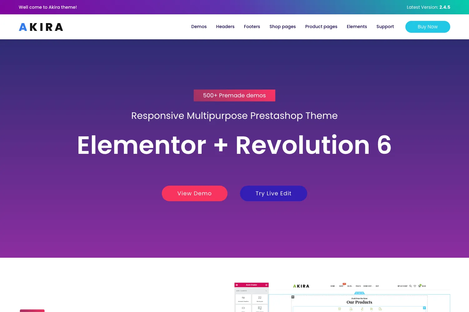 Akira Elementor - Multipurpose Prestashop 1.7 Prestashop 8 Theme