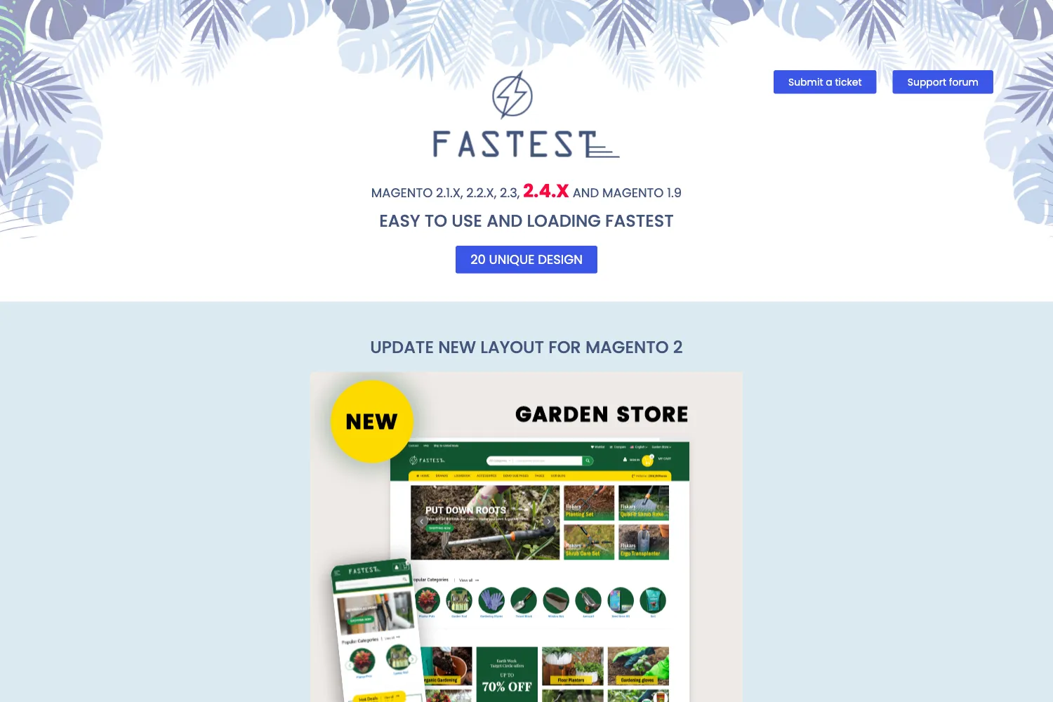 Fastest - Multipurpose Responsive Magento 2 and 1 Fashion Theme