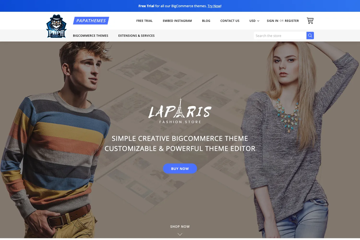 LaParis - Simple Creative Responsive BigCommerce Theme - Stencil Based